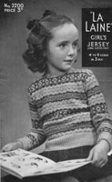 vintge girls fair isle jumper knitting pattern 1940s