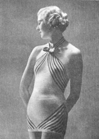 vintage ladies swim suit knitting pattern from 1930s