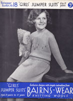 vintage girls jumper and skirt suit patterns 1930s