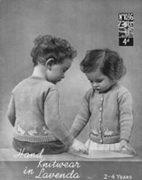 vintage baby  toddler cardigan fair isle duck motif 1940s lavenda knitting patterns