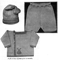 vintage baby boys set knitting pattern from 1920s
