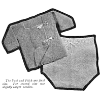 vintage knitting pattern for garter stitch undies from 1920s