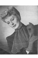 vintage ladies lacy scarf and gloves crochet pattern 1930s