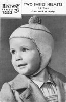 vintage baby boys helmet knitting pattern 1930s 