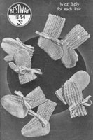 vintage baby bootees mittens knitting pattern 1930s