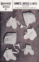 vintage bootees and bonnets knitting pattern 1940s