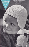 vintage baby helmet 1940s knitting pattern