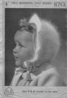 vintage baby angora bonnet 1950s