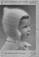 vintage baby angora bonnet knitting pattern 1950s
