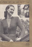 vintage ladies twinset knitting pattern form 1940s