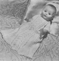 vintage baby doll knitting pattern long dress 1954
