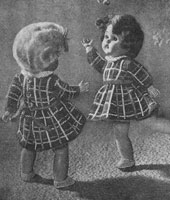 vintage knitting pattern for Rosebud Twins 1958