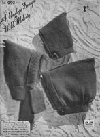 vintage babies knitting pattern pixie hood 1940s