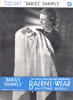 vintage bairnswear shawl knitting pattern 147 from 1930s