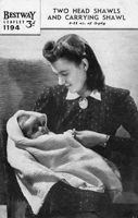vintage baby shawl knitting pattern from 1940