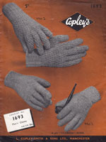 vintage glove knitting pattern for men 1940s