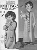 vintage child fressing gown knitting pattern 1940s