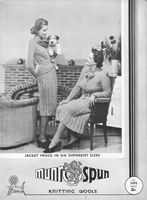 vintage ladies suit knitting pattern from 1940s