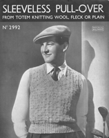 vintage mans v neck slip over or tank top knitting pattern from late 1920s