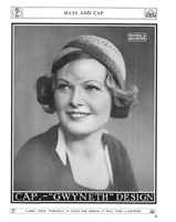 vintage ladies crochet cap pattern from 1930s