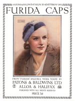 vintage ladies angora beret knitting pattern from 1930s
