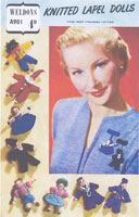 vintage knitting pattern tiny dolls broaches