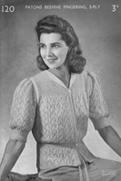 vintage 1940s knitting pattern for ladies bed jacket