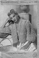 vintage loopy stitch bolero style bed jacket knitting pattern from 1940s