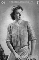 great ladies bed jacke tknitting pattern from early 1940s