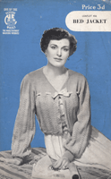 vintage ladies knitting pattern for bed jacket from 1940s