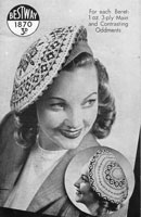 vintage ladies beret knitting pattern in fair isle 1940s bestway 1870