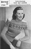 vintage fairisle knitting pattern for lady