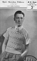 vintage mens slipover knitting pattern for fairl isle 1940