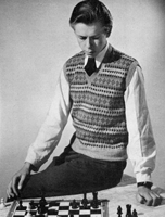 vintage mens fair isle knitting pattern form 1950s
