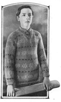 boys fair isle jumper from 1920s knitting pattern with chart