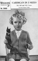 girls cardigan knitting pattern from 1940s 3-11 years