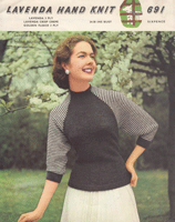 Great vintage ladies dolman sleeve jumper knitting pattern