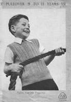 vintag boys sweater sleeveless tank top knitting pattern 1940s
