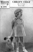 vintage girls coat knitting pattern 1930s