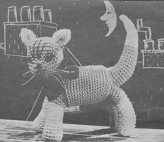 vintage toy knitting pattern for pussy cat