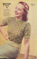 vintage ladies fair isle jumper 1940s