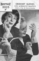 vintage crochet gloves pattern 1940s