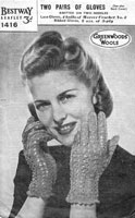 vintage knitting pattern for ladies gloves 1940s