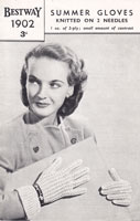 vintage ladies lacy knitting pattern gloves summer wedding gloves 1940s