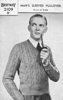 vintage mens jumper knitting pattern 1940s