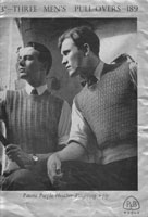 vintage mens  slip over knitting pattern s1940s