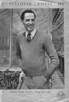 vintage mens patons 1940s knitting pattern for pullover