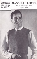 vintage slip over knitting pattern tank top weldons 1940s