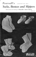 vintage baby socks and bootees knitting pattern in silk 1940s