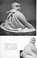 vitnage cape knitting pattern for baby 1950s